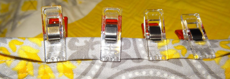 Wonder clips - Back of the quilt